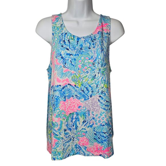 Lilly Pulitzer Kristen Top Multi Sink or Swim Strappy Back #001759 Size L - Picture 1 of 10